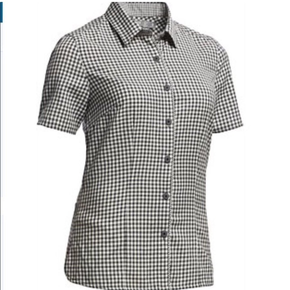 Icebreaker Short Sleeve Black and White Checked Shirt Size Small - Picture 6 of 6